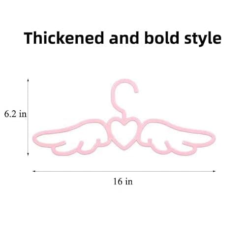 Cute Angel Wing Clothes Hanger - Heart-Shaped Design for Dorm Room - Perfect for Ties, Scarves, and Accessories (20 Pcs) thumbnail 3