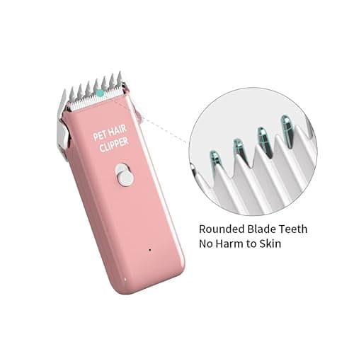 Tileon Dog Clippers,Quiet Washable USB Rechargeable Cordless Dog Grooming Kit,Electric Pets Hair Trimmers Shaver Shears for Dogs and Cats Pink thumbnail 3