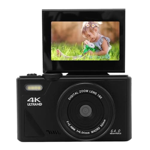 Yunir 4K Digital Camera 64MP UHD 18X Zoom Autofocus Retro Compact Digital Camera with 3 Inch Flip Screen for Travel Photography - Image 1