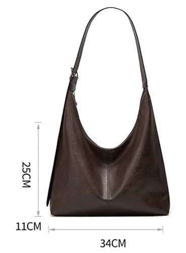 Slouchy Tote Bags for Women Retro Vegan Leather Shoulder Crossbody Bag Faux Leather Handbag Purse Satchel Soft Leather Bag thumbnail 7