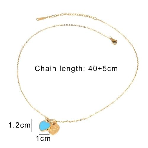 925 sterling Silver Double Heart Necklace - Two Hearted Necklace with chain - 14K Yellow Gold Double Hearts Pendant Necklace - Two Hearts thumbnail 4