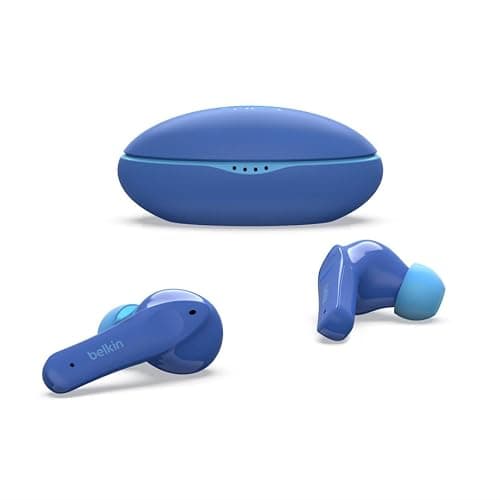 Belkin Soundform Nano - Bluetooth Earbuds for Kids with Built-in Microphone, 24H Battery Life, 85dB Safe Volume Limit - Kids Bluetooth Earbuds for iPhone, iPad, Galaxy & More - Blue - Image 1