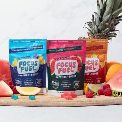 FocusFuel Energy Chews - Trial Size Variety Sample Pack (9 Servings) | Blue Razzberry Lemonade, Watermelon, Fruit Punch, 100mg Caffeine, Alpha GPC, L-Theanine, B12, Magnesium, No Crash or Jitters thumbnail 6