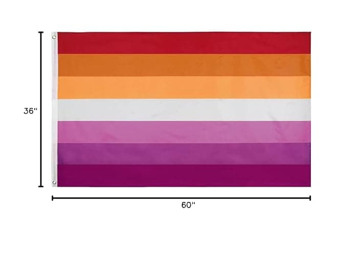 Flaglink Lesbian Pride Flag 3x5 Fts - Sunset Les Rainbow Banner 7 Stripes thumbnail 2