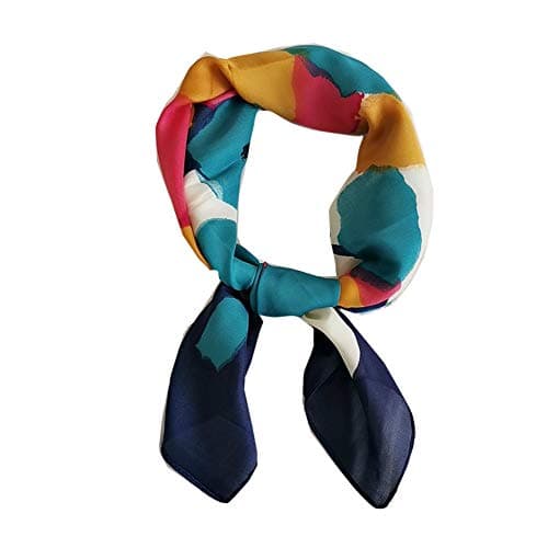 FONYVE Silk Feeling Scarf Medium Square Satin Head Scarf for Women 27.5 × 27.5 inches - Image 1