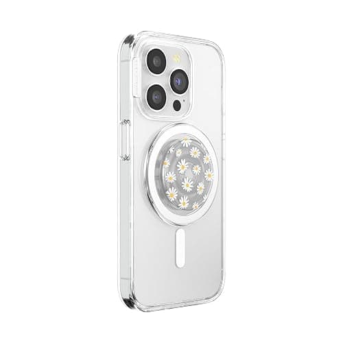 PopSockets Phone Grip for MagSafe with Kickstand, Magnetic Stand, Swappable Top, Secure Hold for iPhone MagSafe Cases, Phone & Tablet Grip, Cute PopSockets - Translucent He Loves Me Not thumbnail 2