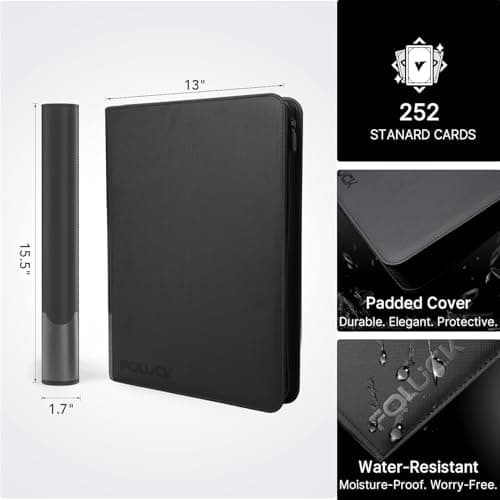 Foluck 9 Pocket Top Loader Binder Trading Card Binder Holds 252 Toploaders thumbnail 2