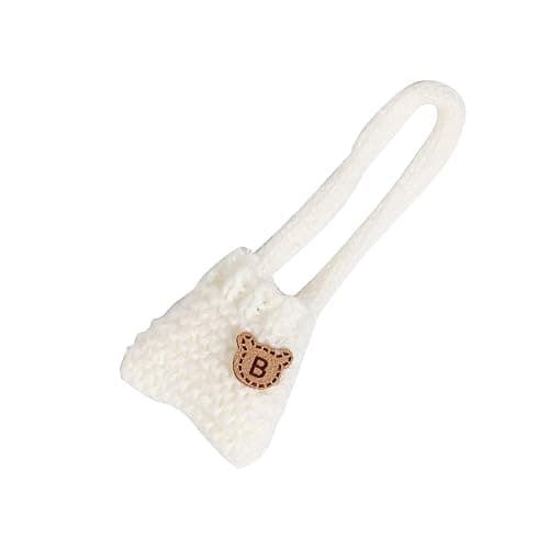 MVOHSMVO Clothes for Labubu(NO Doll), 3 Pcs Set Hat Clothes Backpack for Standing/Sitting LABUBU or Any 17cm/6.7inch Doll (White Hat/Rice Jacket/White Bag) - White Hat/Rice Jacket/White Bag thumbnail 4