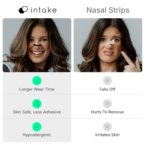 Intake Breathing — Magnetic Nasal Strips Starter Kit | Reusable Band + Tabs | Nasal Strips for Sleep, Snoring, Breathing & Sports | Stronger Lift Than Traditional Nose Strips | 4 Sizes, 30 Tabs, Black thumbnail 7