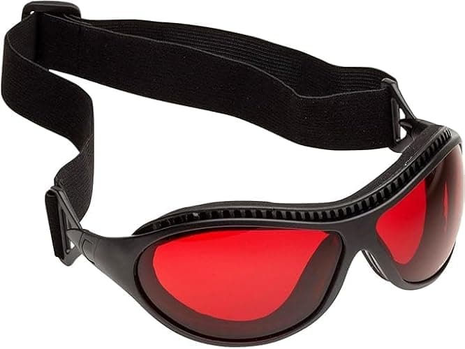 SafetyBlue Sleep Savior Deluxe Ultra with Head Strap - Red Night Glasses - Red Light Glasses for Better Sleep - Image 1