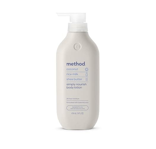 Method Body Lotion, Simply Nourish, Coconut, Rice Milk + Shea Butter notes, 24 Hours of Moisture 14 oz - Image 1