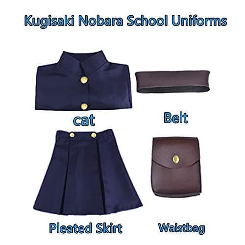 IOPBOT Anime Nobara Kugisaki Cosplay Zenin Maki Uniform Halloween Women Skirts Full Set Waist Bag Coat Skirt Costume thumbnail 4