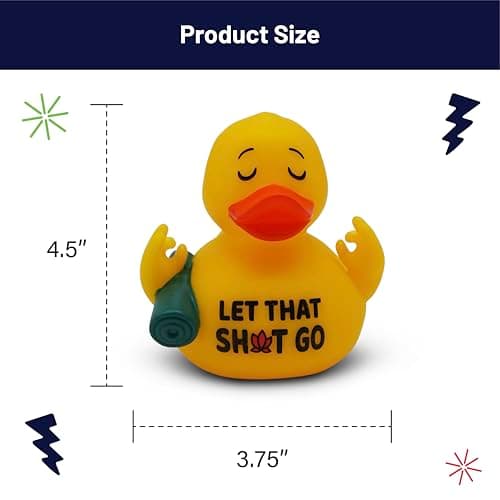 GOOFBALLS Funny Rubber Duck – Hilarious Decorative Duck for Bathroom, Jeep, Desk, or Gag Gift – Quirky Collectible with Sarcastic Quote – Great Gift for Adults, Coworkers, or Friends-Let that Go thumbnail 2