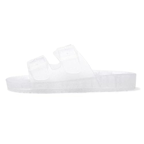 FUNKYMONKEY Women's Comfort Slides Double Buckle Adjustable Plastics Flat Sandals thumbnail 2
