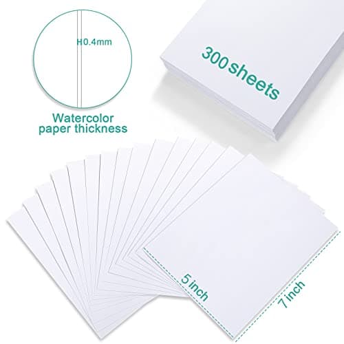 300 Pcs Watercolor Paper Sheet Bulk White Cold Press Paper Pack 110 lb 230 GSM Sketch Painting Watercolor Paper Pad for Kids Watercolorist Students Beginning Artists (5 x 7 Inch) - 5 x 7 Inch thumbnail 3