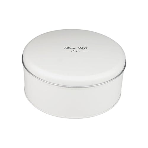 Fauevav Metal Rustic Cookie Tin with Lid White Multipurpose Farmhouse Storage Container VintageTin Containers for Cookies Candy Brownies Snacks Chocolate Cake Craft Holiday Party Gift Box thumbnail 4