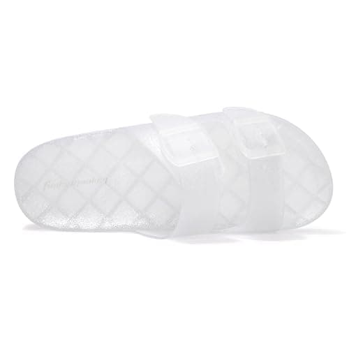 FUNKYMONKEY Women's Comfort Slides Double Buckle Adjustable Plastics Flat Sandals thumbnail 3