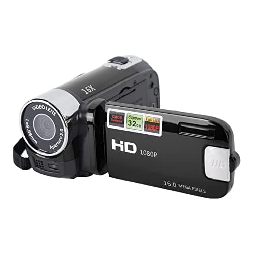 1080P HD Camcorder, 16MP DV Camera with 16x Digital Zoom, 2.7in TFT Rotatable Screen, Built-in Speakers, USB (Black) - Image 1