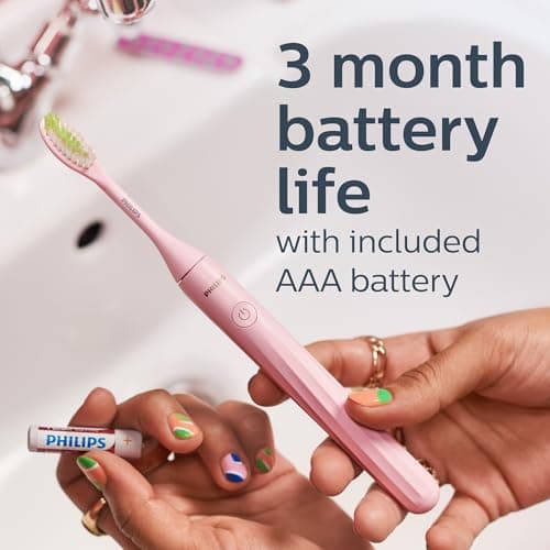 Philips One by Sonicare Battery Toothbrush, Pink, HY1100/06 thumbnail 3