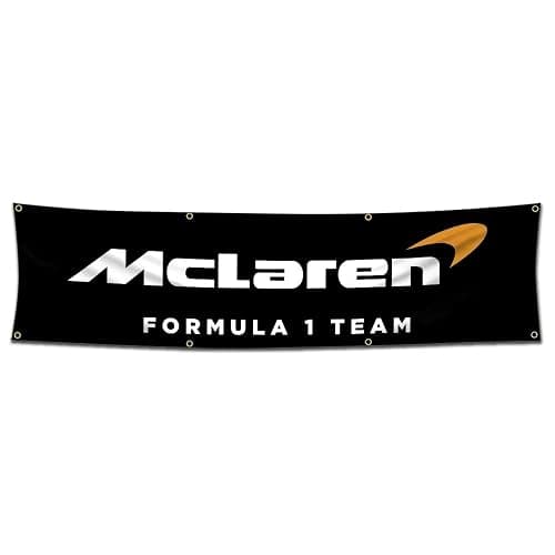 Flag Compatible with McLaren Banner Decor Racing, Banner for Garage Man Cave Dorm Room, 2x8ft - Image 1
