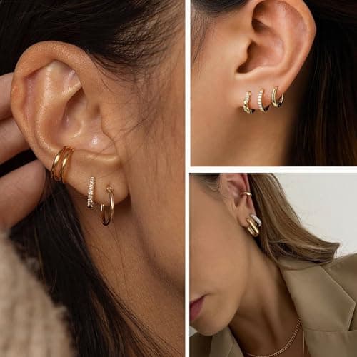 9 Sets - Gold Hoop Earrings thumbnail 5