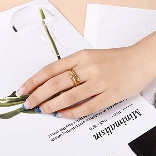 INRENG Unisex Stainless Steel Hands Embrace Open Couples Wedding Ring Romantic Love Hug Jewelry thumbnail 4