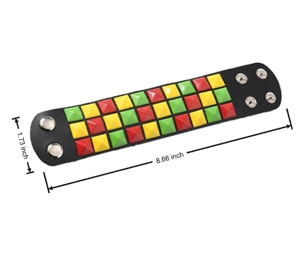 Studded Emo Bracelets Punk Goth Grunge Wristband Scene Accessories Dopamine Colored Choices for Women and Men 80s thumbnail 3