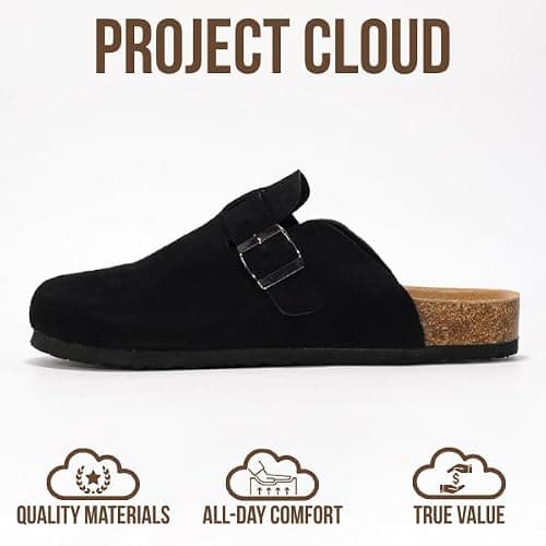 Project Cloud Mens Clogs - 100% Full Grain Genuine Leather Memory Foam Clogs for Men Arch Support Cork Footbed - Non Slip Platform Mules (Brooklyn) thumbnail 3