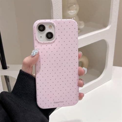 Sloveic for iPhone 13/iPhone 14 Case with Cute Fashion Polka Dot Aesthetics Design Simple Case for Soft TPU Slim Protection Cover for Women Girls-Pink thumbnail 3