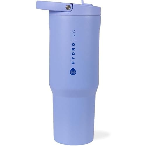 HydroJug Sport - Stainless Steel Tumbler with Straw, Vacuum Insulated, 32oz Leakproof Water Bottle, Ergonomic Design, Reusable, Dishwasher Safe, Rubber Base, Durable for Gym or Outdoors, Peri - Image 1