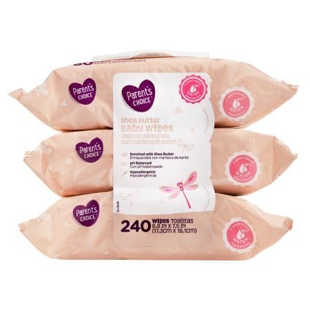 Parents Choice - Baby Wipes - Shea Butter - 3 Packs of 80 thumbnail 2