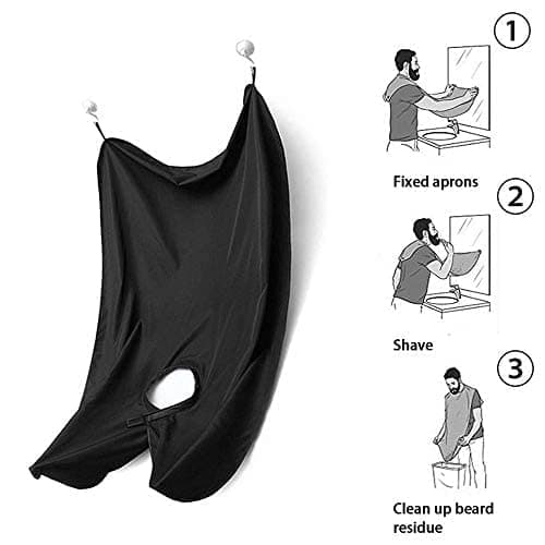 Beard Bib Apron, Beard Trimming Catcher for Men Shaving Hair Clippings Non-Stick Waterproof Grooming Cloth thumbnail 7