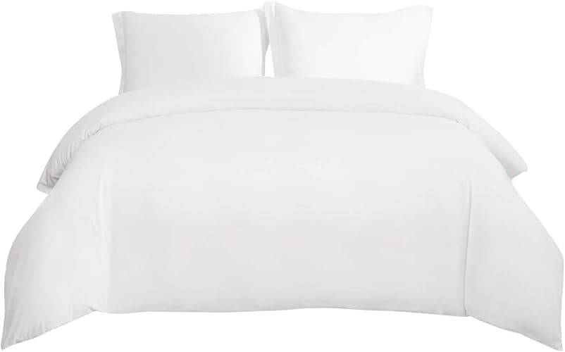 Bedsure Duvet Cover Full Size - Soft Double Brushed Bedding Set for Kids & Adults, Zipper Closure, 3 Pieces, Includes 1 Duvet Cover (80"x90") & 2 Pillow Shams, NO Comforter, White - Full (80" x 90") - 00 - White thumbnail 8