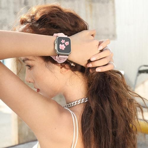 Beatlone Scrunchie Solo Loop Watch Bands Compatible for Apple Watch Band 38mm 40mm 41mm 42mm 44mm 45mm 46mm 49mm Soft Stretchy Women Elastic Strap for iWatch Series 11 10 9 8 7 6 5 4 SE Ultra 3 2 1 thumbnail 5
