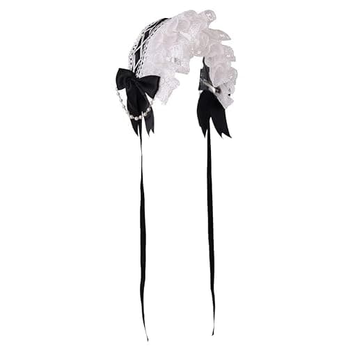 COSDREAMER Frauen Stirnband Lolita Bow Maid Cosplay Bow Flower Tiara - Image 1