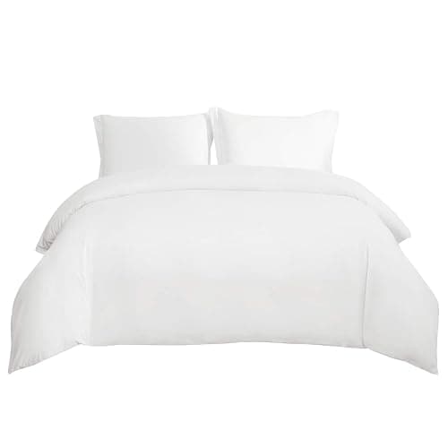 Bedsure Duvet Cover King Size - Soft Double Brushed Bedding Set for Kids & Adults, Zipper Closure, 3 Pieces, Includes 1 Duvet Cover (104"x90") & 2 Pillow Shams, NO Comforter, White thumbnail 4