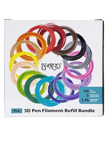 SCRIB3D P1 3D Printing Pen with 3 Starter Colors and PLA Refill Pack with 20 Assorted Colors thumbnail 8