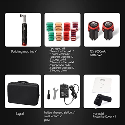 SPTA Cordless Mini Car Polisher, 12V Micro Cordless Scratches Killer Car Polisher RO/DA Mini Car Polisher for polishing, Sanding and Cleaning thumbnail 3