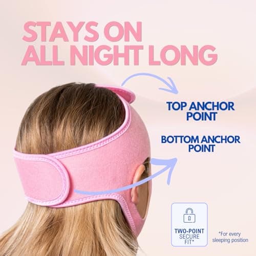 Pidoti Chin Strap CPAP Users, Comfortable CPAP Chin Strap Jaw Support to Keep Mouth Closed Positioning Nasal Breathing for Men and Women Who Breathe Through The Mouth During Sleep (Pink, S-M) thumbnail 4