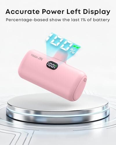 TOUGH ON Mini Portable Charger 5000mAh Power Bank PD Fast Charging, LCD Display Small Battery Pack Compatible with iPhone 14,13,12 Pro/Plus/Pro Max,11 and More thumbnail 6
