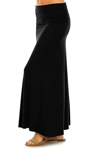 Sweet Hearts Maxi Skirt for Women- Comfy Foldover High Waist Long Flare A-Line Skirt Maxi Dress XS-3X Made in USA - Image 1