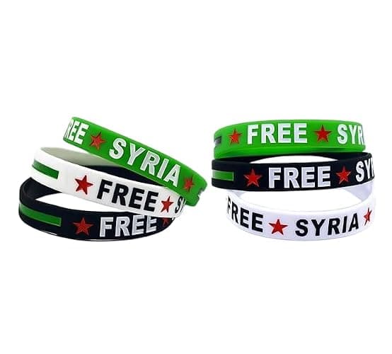 ZENRUIMING 6 Free Syrian Flag Bracelets, Men's and Women's Silicone Ornaments, Sports Bracelets - Image 1