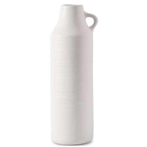 Mitt&Ditt Tall Floor Vase with Handles, 22.8 inch Large Flower Vase, Boho Decorative Pampas Grass Vases, Modern Ceramic Vase for Home Decor, Living Room, Table (White) thumbnail 7