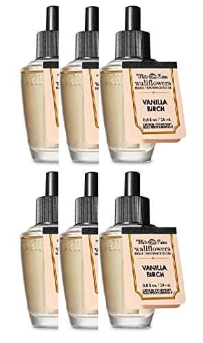 Bath and Body Works 6 Pack Vanilla Birch Wallflowers Fragrance Refill 0.8 Oz. - Image 1