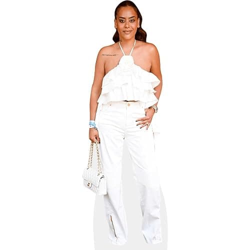 Amel Bent (White Outfit) Silhouette en Carton Taille Mini - Image 1