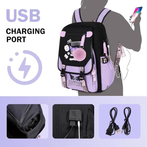 Roffatide Anime Backpack Printed Business Casual Laptop Shoulders Backpack Travel Hiking Daypacks Rucksack 17 Inch A thumbnail 3
