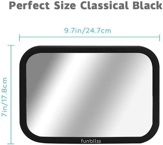 Funbliss Baby Car Mirror for Rear Facing Seat,360° Rotation, Safety CertifiedShatterproof Acrylic Glass, Clear Wide View,Infant Car Mirror for Car Seat Rear Facing,Baby Vehicle Mirror thumbnail 9