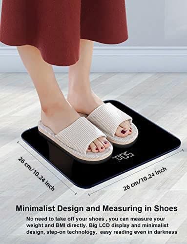 Digital Bathroom Scales for Body Weight, Weight Scale with High Precision Sensors Accurate Round Corner Design LED Display 400lbs/180kg thumbnail 2