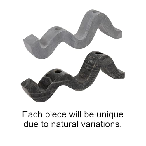 Bloomingville Marble Wave Double Taper Candle Holder, Grey thumbnail 8