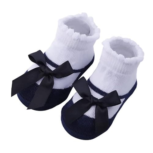 Toptim Newborn Baby-girls Socks and Bow Infant Toddler Ankle Socks thumbnail 5